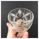 Crystal Teacups with Square Handles & Creamer - Starburst Pattern (Lot of 5)