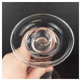 Clear Glass Candlestick Holder - 10 in Tall, Baluster Stem