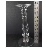 Clear Glass Candlestick Holder - 10 in Tall, Baluster Stem