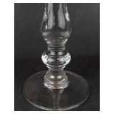 Clear Glass Candlestick Holder - 10 in Tall, Baluster Stem
