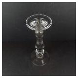 Clear Glass Candlestick Holder - 10 in Tall, Baluster Stem