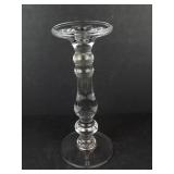 Clear Glass Candlestick Holder - 10 in Tall, Baluster Stem