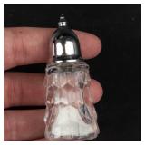 Crystal Glassware Assortment: 4 Small Vases, 1 Salt Shaker, 1 Creamer