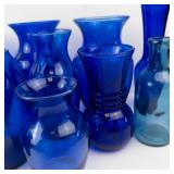 Cobalt Blue Glass Vases (Lot of 14)