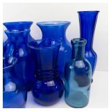 Cobalt Blue Glass Vases (Lot of 14)