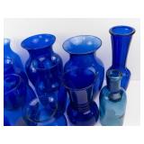 Cobalt Blue Glass Vases (Lot of 14)