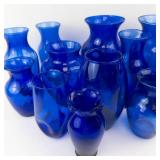 Cobalt Blue Glass Vases (Lot of 14)