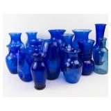 Cobalt Blue Glass Vases (Lot of 14)