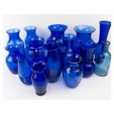 Cobalt Blue Glass Vases (Lot of 14)