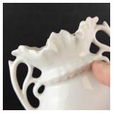 Belleek Toy Panel Bud Vases (2) - Chase Cherub Bud Vase - Noritake Bud Vase - Hand-Shaped Bud Vase