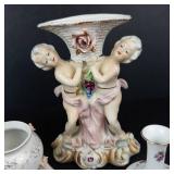 Belleek Toy Panel Bud Vases (2) - Chase Cherub Bud Vase - Noritake Bud Vase - Hand-Shaped Bud Vase