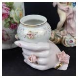 Belleek Toy Panel Bud Vases (2) - Chase Cherub Bud Vase - Noritake Bud Vase - Hand-Shaped Bud Vase