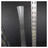 Handmade Glass Vase with Black and Bronze Stripes - Tall Clear Glass Vase