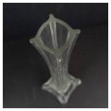 Handmade Glass Vase with Black and Bronze Stripes - Tall Clear Glass Vase