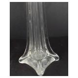 Handmade Glass Vase with Black and Bronze Stripes - Tall Clear Glass Vase