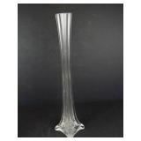 Handmade Glass Vase with Black and Bronze Stripes - Tall Clear Glass Vase
