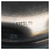 Vintage Etched Glass Bud Vases with Weighted Sterling Silver Bases (Lot of 2)