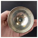 Vintage Etched Glass Bud Vases with Weighted Sterling Silver Bases (Lot of 2)