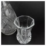 3-Piece Diamond-Cut Glass Vase Set Tall, Medium & Small Crystal Vases