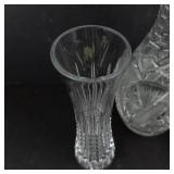 3-Piece Diamond-Cut Glass Vase Set Tall, Medium & Small Crystal Vases