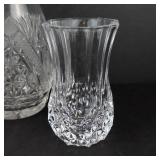3-Piece Diamond-Cut Glass Vase Set Tall, Medium & Small Crystal Vases