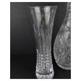 3-Piece Diamond-Cut Glass Vase Set Tall, Medium & Small Crystal Vases