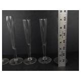 Champagne Flutes - Tall Clear Glass Stemware (Lot of 5)
