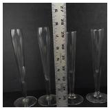 Champagne Flutes - Tall Clear Glass Stemware (Lot of 5)