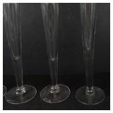 Champagne Flutes - Tall Clear Glass Stemware (Lot of 5)