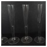 Champagne Flutes - Tall Clear Glass Stemware (Lot of 5)