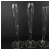 Champagne Flutes - Tall Clear Glass Stemware (Lot of 5)