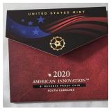 US Mint 2020 American Innovation $1 Reverse Proof Coin - South Carolina- COA