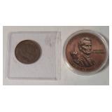 Commemorative, humorous collectible coin marketed as "Lincoln Final Penny" - "Another strike on my Head?-They Don