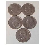 5-"IKE" Eisenhower Dollars Misc. Years