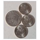 1 -2026D Semi quincentennial "Enduring Liberty" Half Dollar / 3- 2026 US Quarters commemorating the 250th Anniversary of the signing of the Mayflower Compact