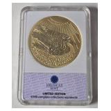Historical Gold Eagle Reverse Proof Archival Collection - 1933 Saint-Gaudens Gold Double Eagle Reverse Proof. Material:  CuNi layered in 24K gold