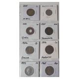 Sheet of Foreign Coins- 19 Coins