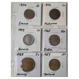 Sheet of Foreign Coins- 19 Coins