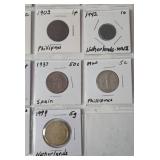 Sheet of Foreign Coins- 19 Coins