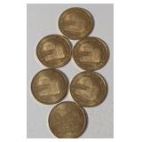 5 - 1961 Dakota Territory Centennial medal specifically a commemorative trade token and 1 -Kandiyohi County Centennial Commemorative Medal from 1970