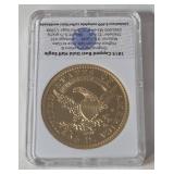 Platinum Accented Eagle Replica Archival Collection.  1815 Capped Bust Gold Half Eagle Replica.  Material: CuNi layered in 24K gold; spot platinum