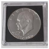1976-S-Silver- Eisenhower Bicentennial Dollar Proof Coin in black slab