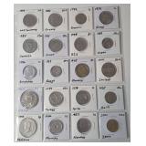 Sheet of Foreign Coins - High Relief -20 Coins