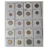Sheet of Foreign Coins- High Relief - 20 Coins