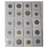 Sheet of Foreign Coins- High Relief - 20 Coins