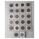 Sheet of Coins from England/Great Britian - 22 Coins