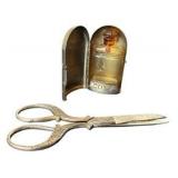 Vintage 1920's Coty Metal Purse Perfume Casket & Ornate Sewing Scissors