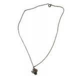 Vintage Sterling Silver Flower Basket Pendant Necklace