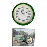 John Deere Wall Clock & Photograph