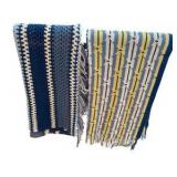 Two Blue Knitted Throw Blankets